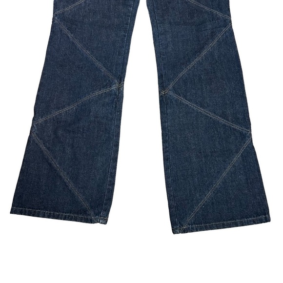 DKNY Wide Leg Jeans W/Gold Zig Zag Threading Sz.6 - Picture 2 of 16